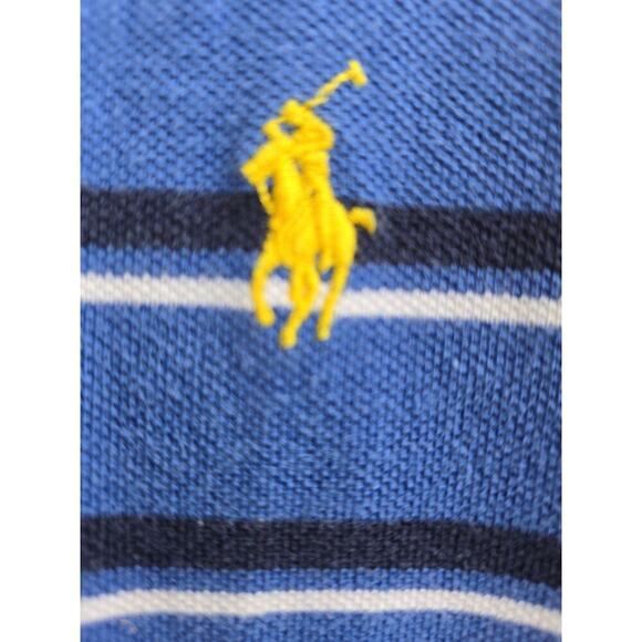 Polo Ralph Lauren Men's Medium Blue Striped Short Sleeve Polo Shirt Classic - Picture 3 of 5